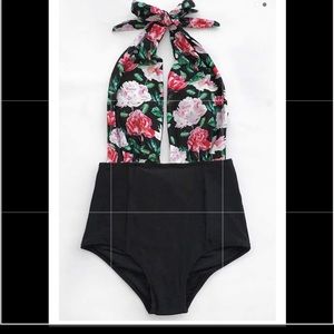 Floral Halter Swimsuit